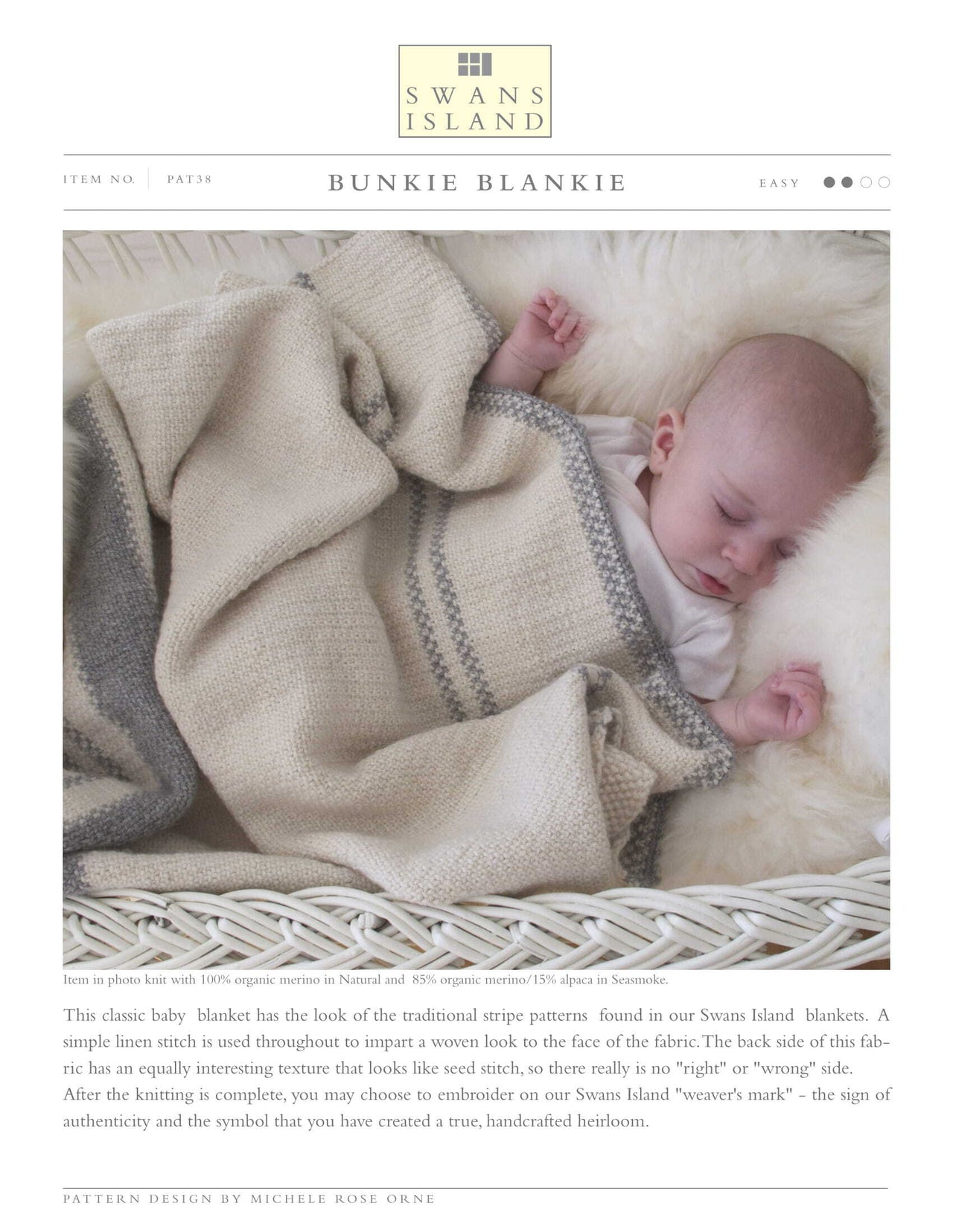 Swans Island Bunkie Blankie PDF