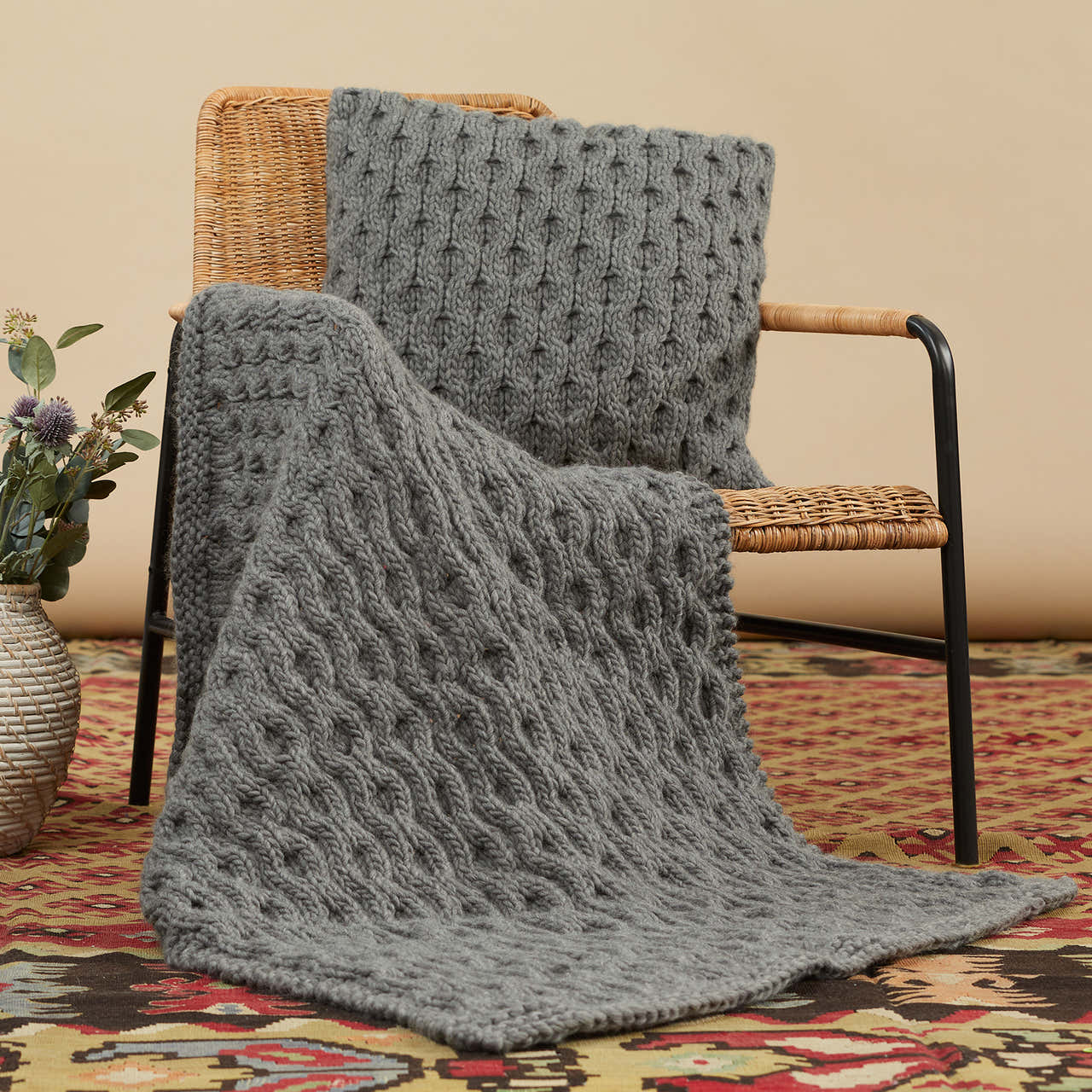 Tahki Yarns Skyland Blanket & Pillow Knitting Pattern