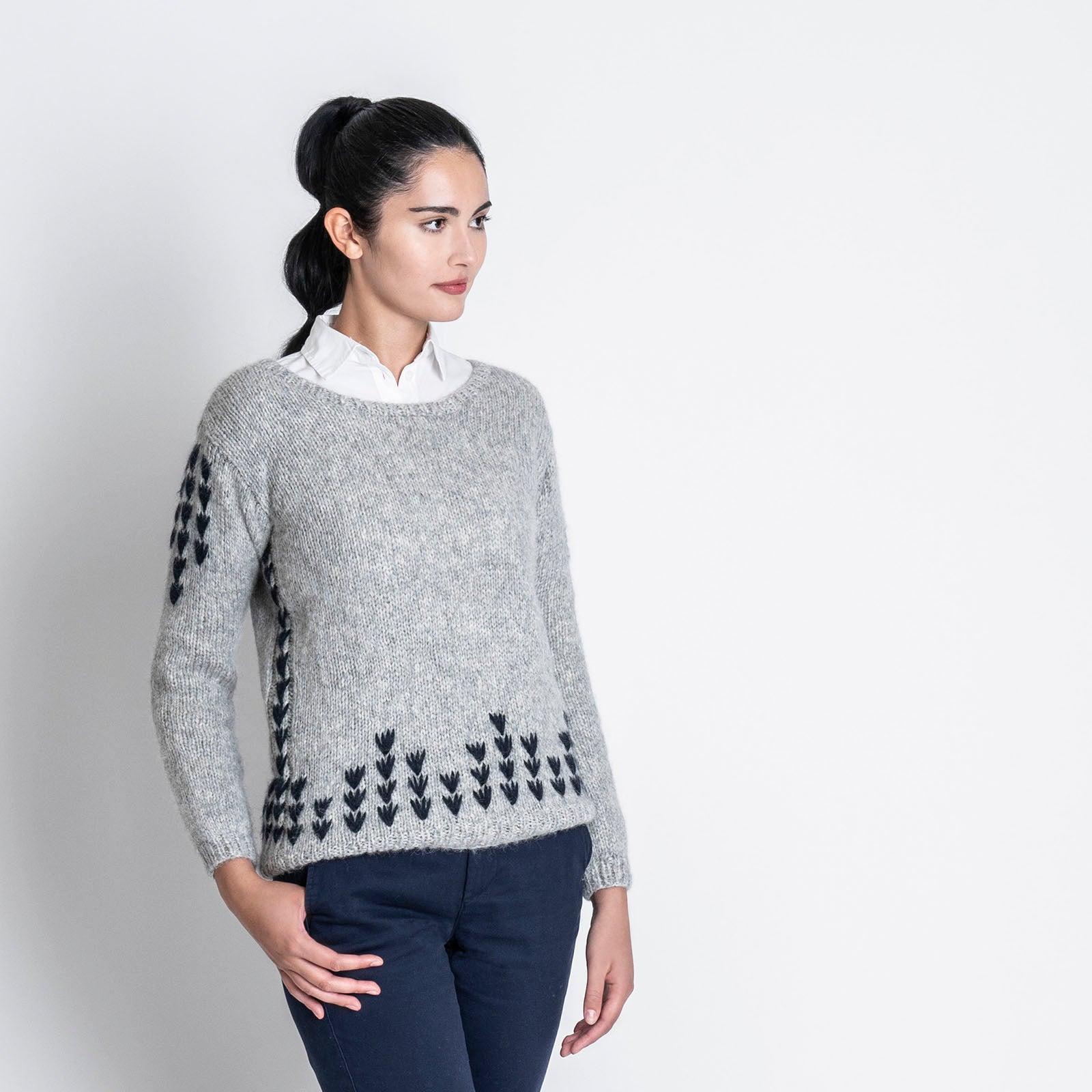 Blue Sky Fibers Cloquet Pullover Jumper Knitting Pattern