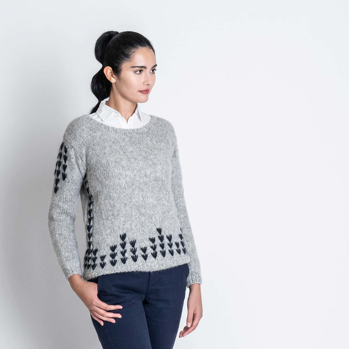 Blue Sky Fibers Cloquet Pullover Jumper Knitting Pattern