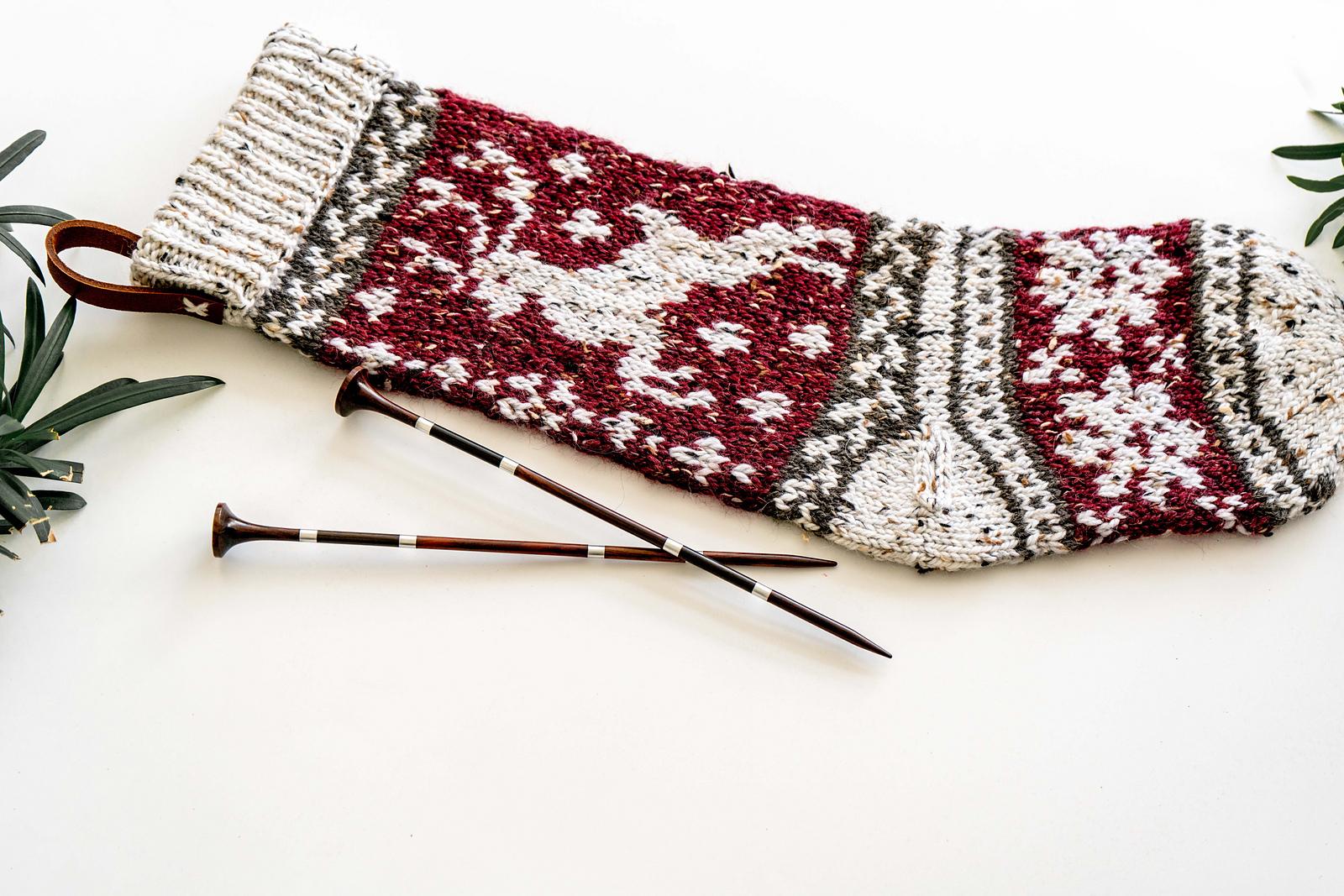 Prancing Deer Knit Stocking