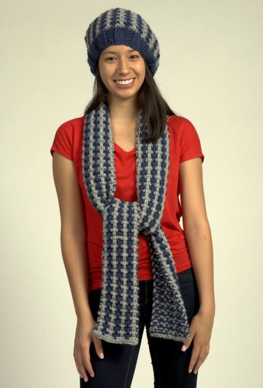Beret and Scarf Hat Knitting Pattern