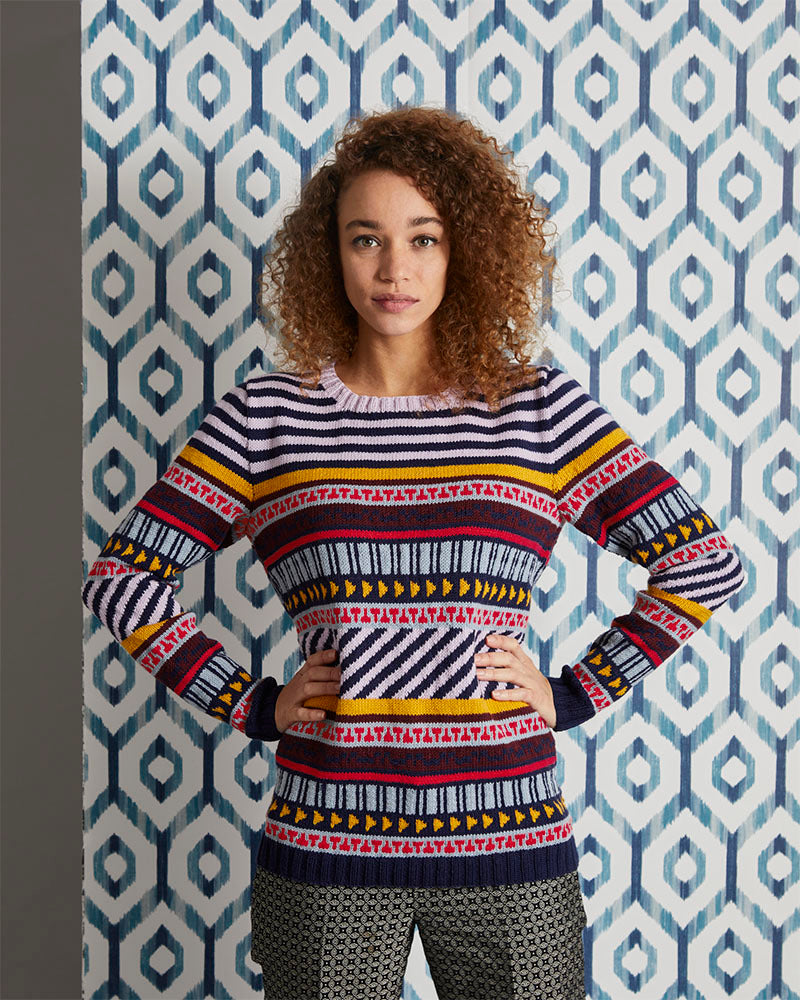 MillaMia Neo Striped Fairisle Jumper Knitting Pattern
