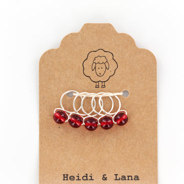 Silver/Red Beads