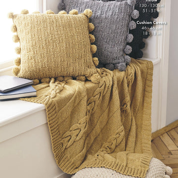 Throw & Cushion Covers Blanket Knitting Pattern