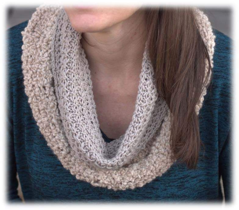 Tuck Stitch Cowl in Plymouth Yarn Arequipa Aventura & Worsted