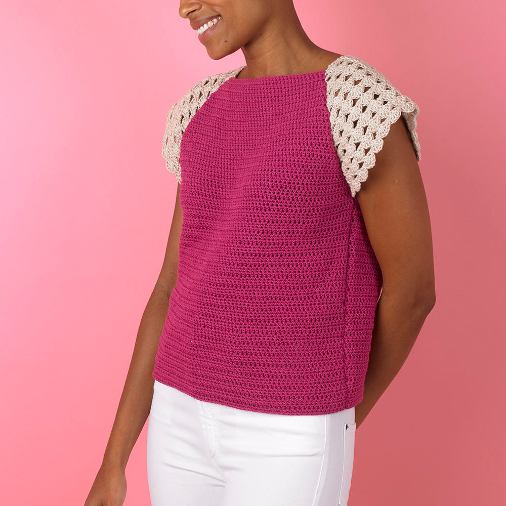 Paintbox Yarns Charming Cap Sleeve Top Crochet Pattern