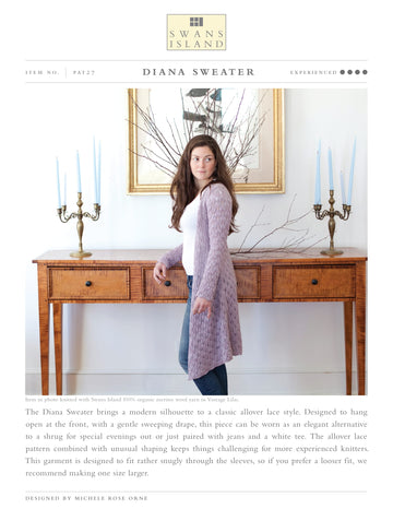 Swans Island Diana Sweater Cardigan Knitting Pattern