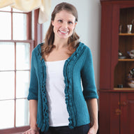 Valley Yarns Teal Top-Down Cardigan Knitting Pattern