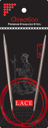 ChiaoGoo 40 in RED Lace Circular Needles Stainless Steel