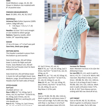 Universal Yarn Surf Hoodie Cardigan Knitting Pattern