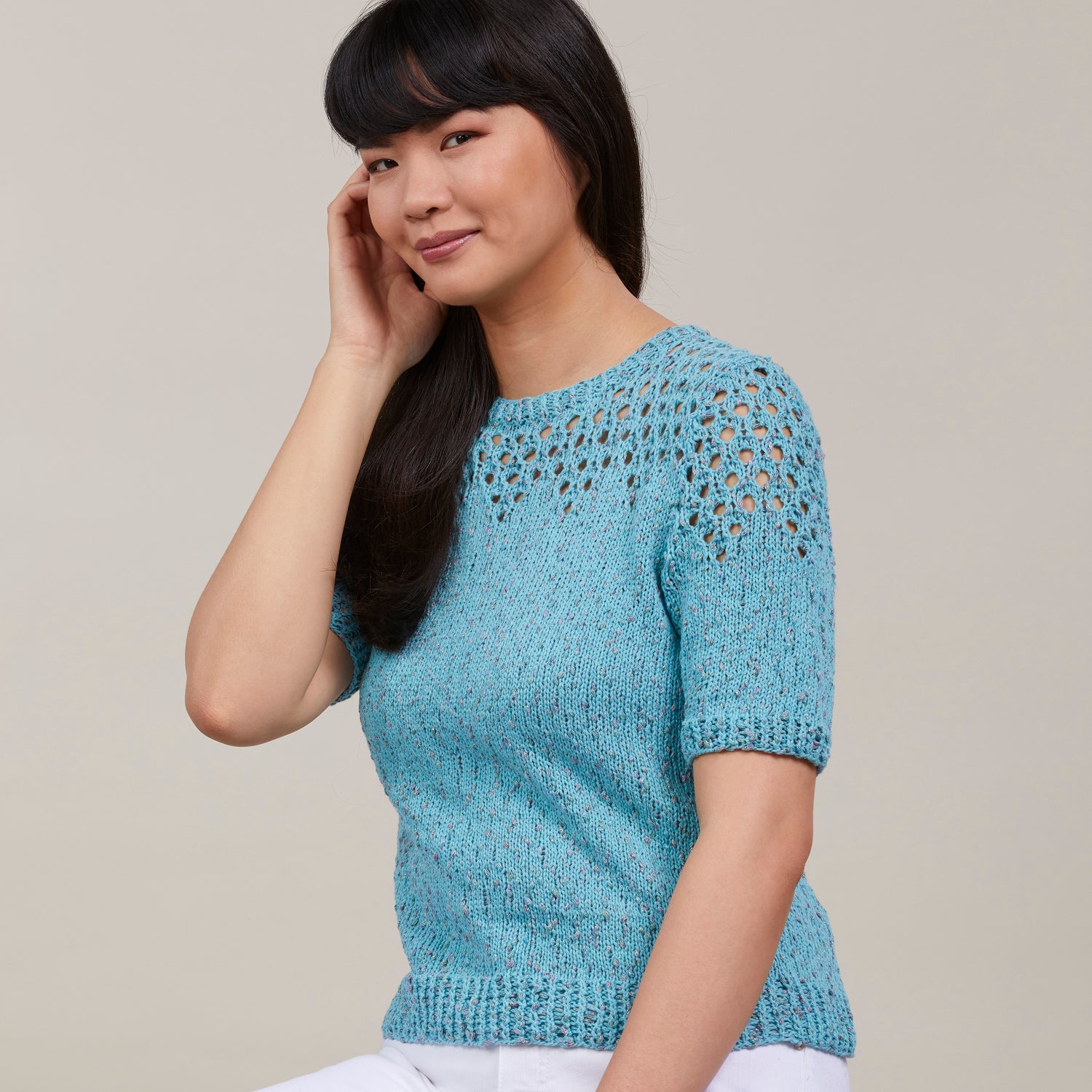 Stacy Charles Fine Yarns Rowen Tee Jumper Knitting Pattern