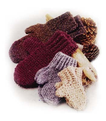 Crochet Family of Mittens Pattern