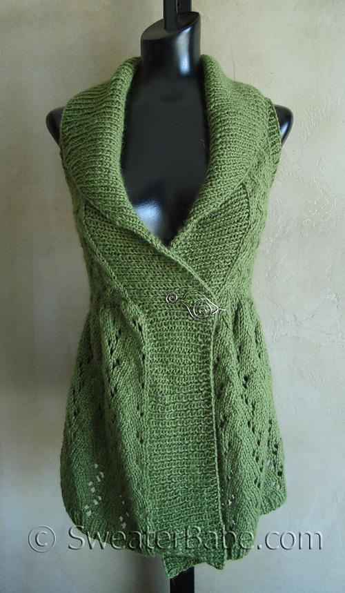 #111 Long Lace Shawl-Collared Vest