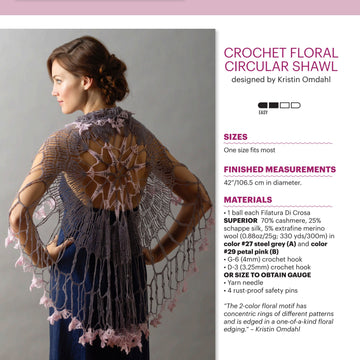 Filatura Di Crosa Floral Circular Shawl Crochet Pattern