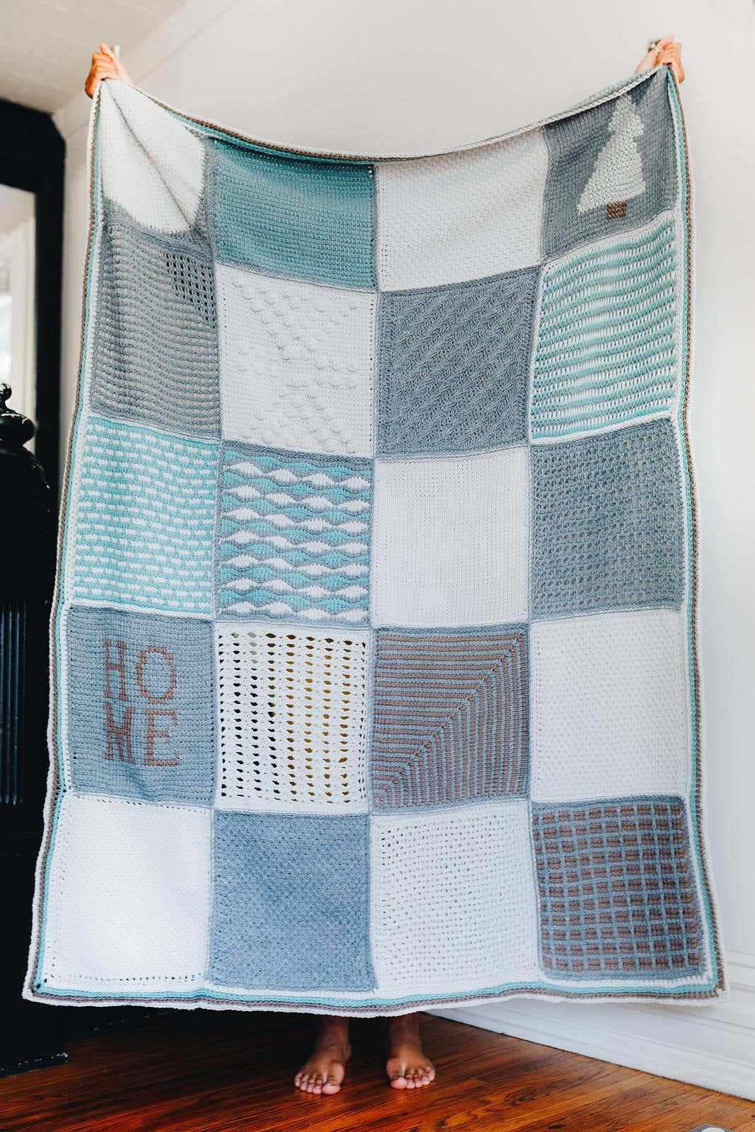 Tunisian Holiday Sampler Blanket
