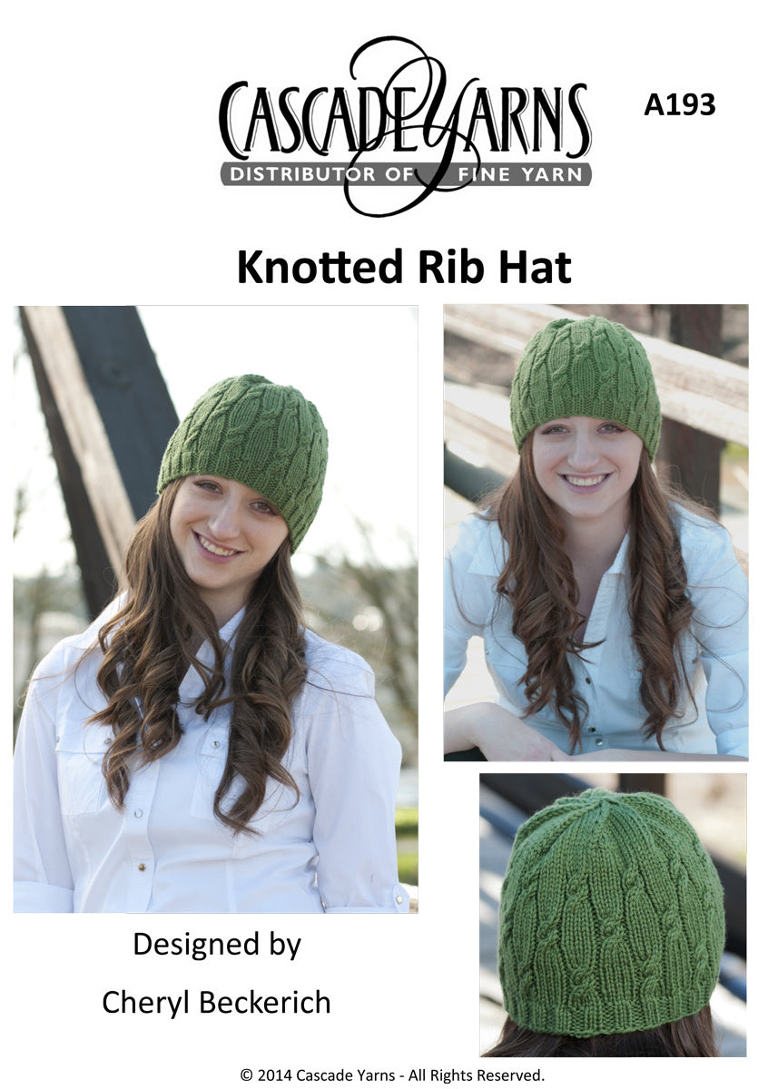 Cascade Yarns A Knotted Rib Hat Knitting Pattern