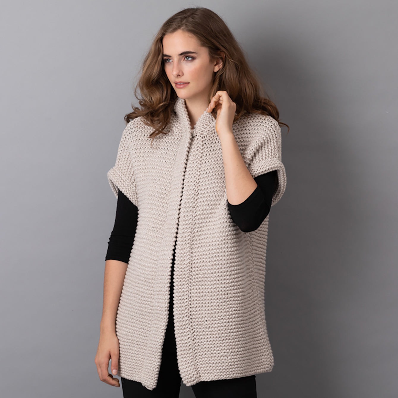 String Meghan Hooded Vest Cardigan Knitting Pattern