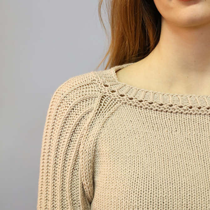 Plymouth Yarn M Pearl Morning Pullover Knitting Pattern