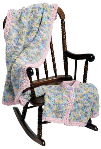 Baby Jacket & Blanket in Plymouth Yarn Encore Boucle Colorspun and Encore Worsted