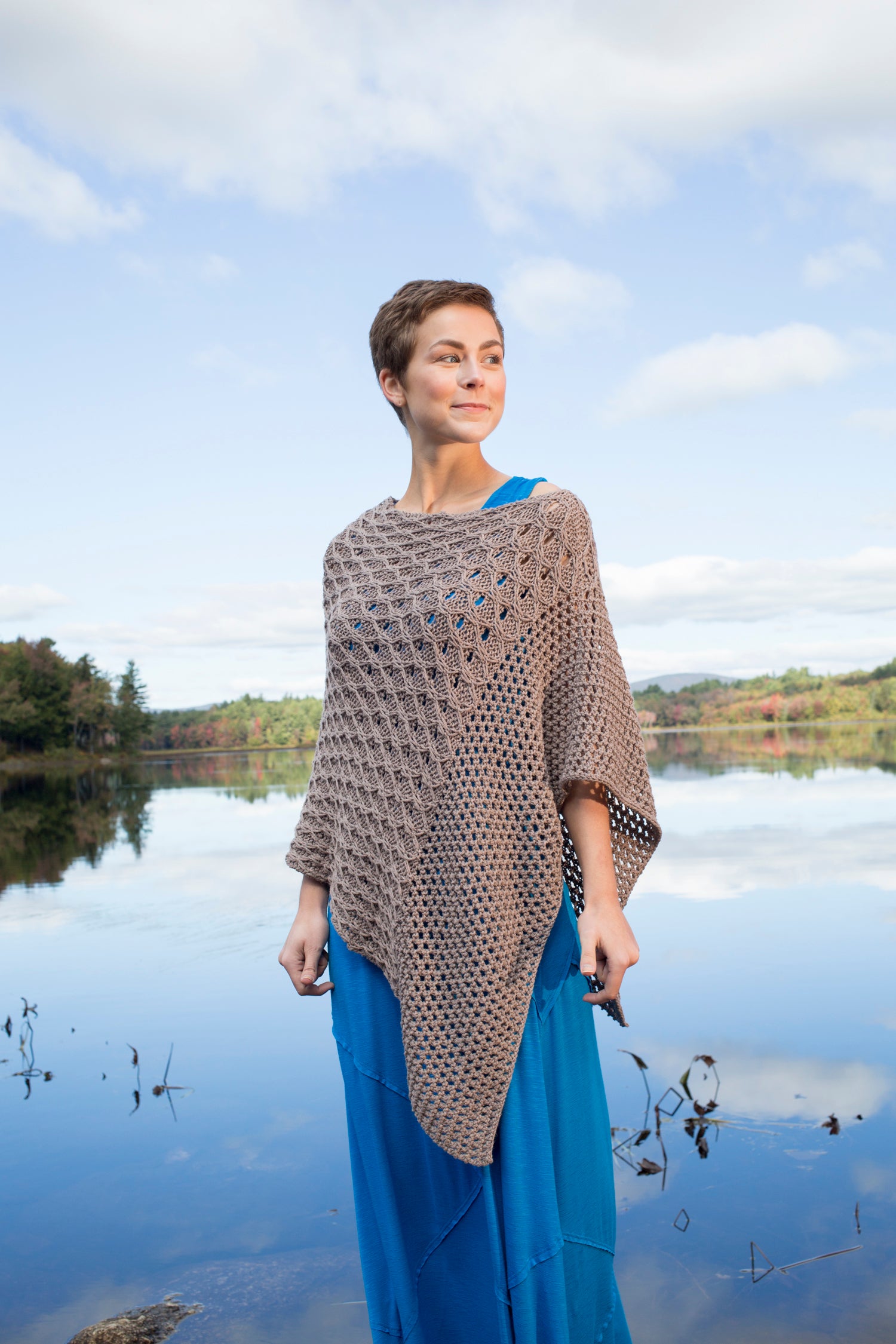 Scarlet Sage Poncho Wrap Knitting Pattern