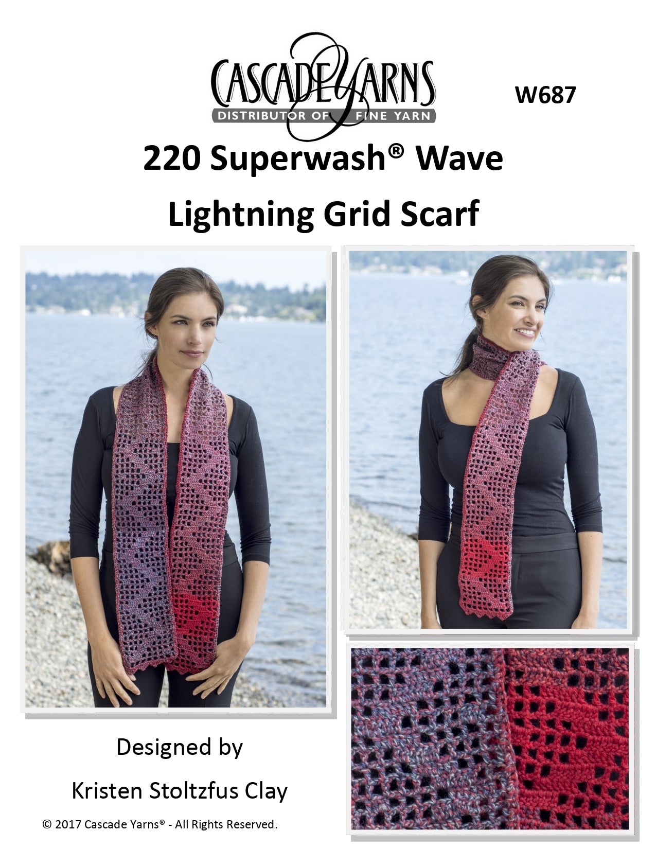 Cascade Yarns W Lightning Grid Scarf Crochet Pattern