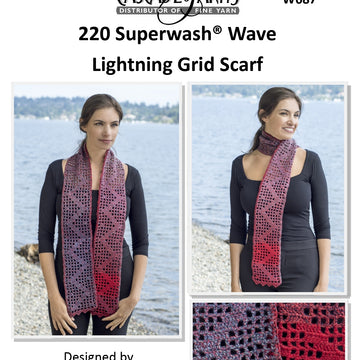 Cascade Yarns W Lightning Grid Scarf Crochet Pattern