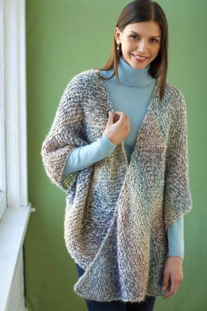 Shaded Triangles Wrap in Lion Brand Homespun - 80395AD PDF