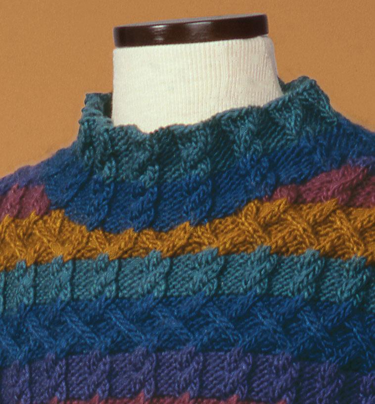Striped Grillwork Lattice Pullover 127