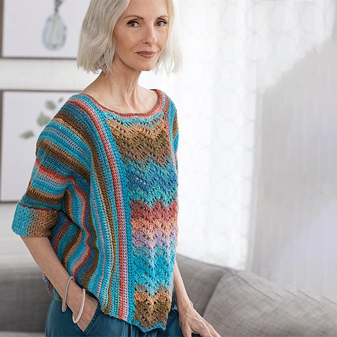Noro Turquesa Topper Cape Crochet Pattern