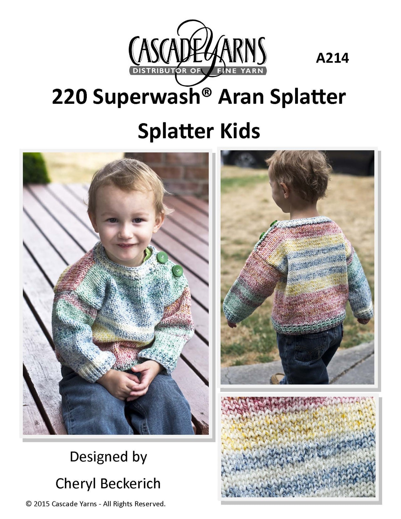 Splatter Splatter Kids in Cascade Yarns 220 Superwash® Aran - A214 - Free PDF