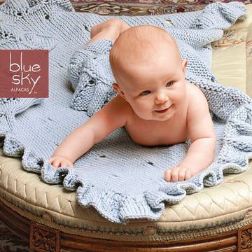 Blue Sky Fibers Eyelet Baby Blanket Knitting Pattern