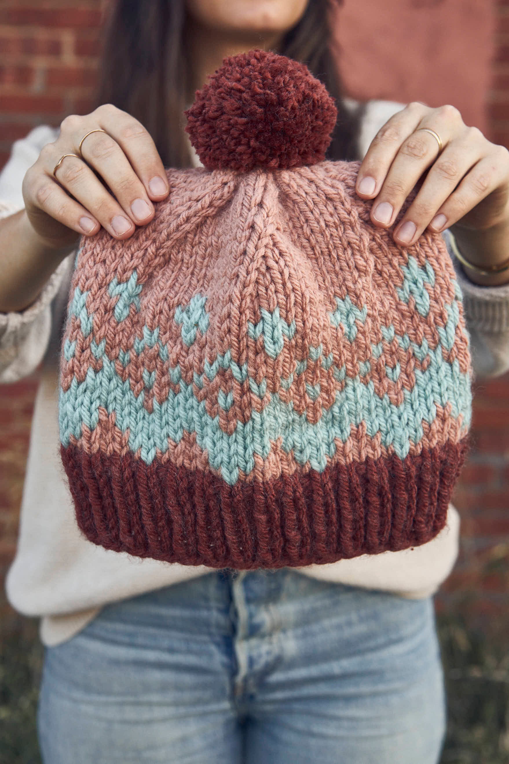 Trio Toboggan Hat Knitting Pattern