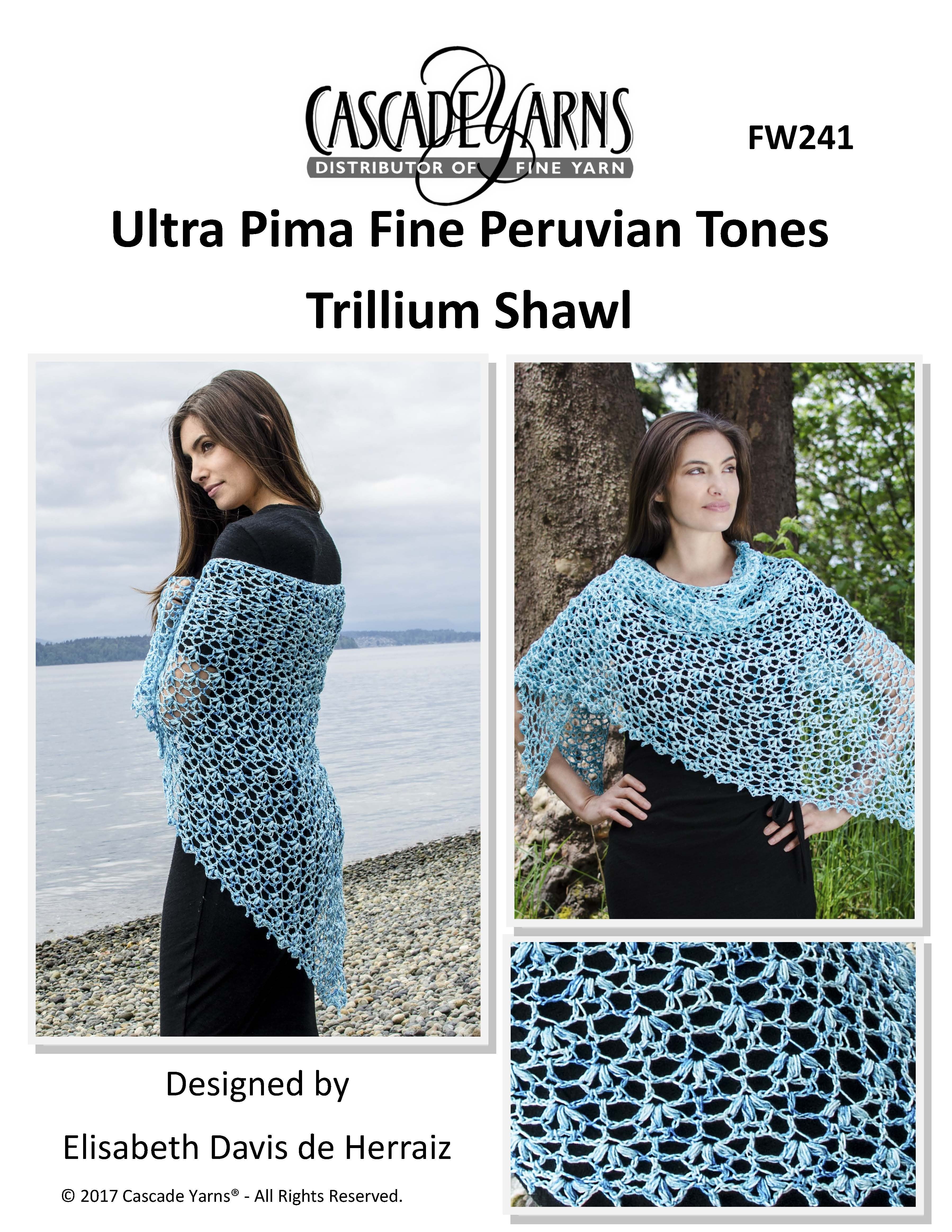 Cascade Yarns FW Trillium Shawl Crochet Pattern