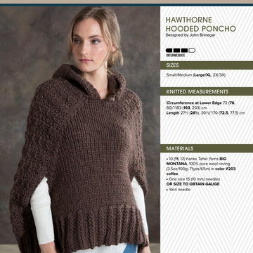 Tahki Yarns Hawthorne Hooded Poncho Knitting Pattern