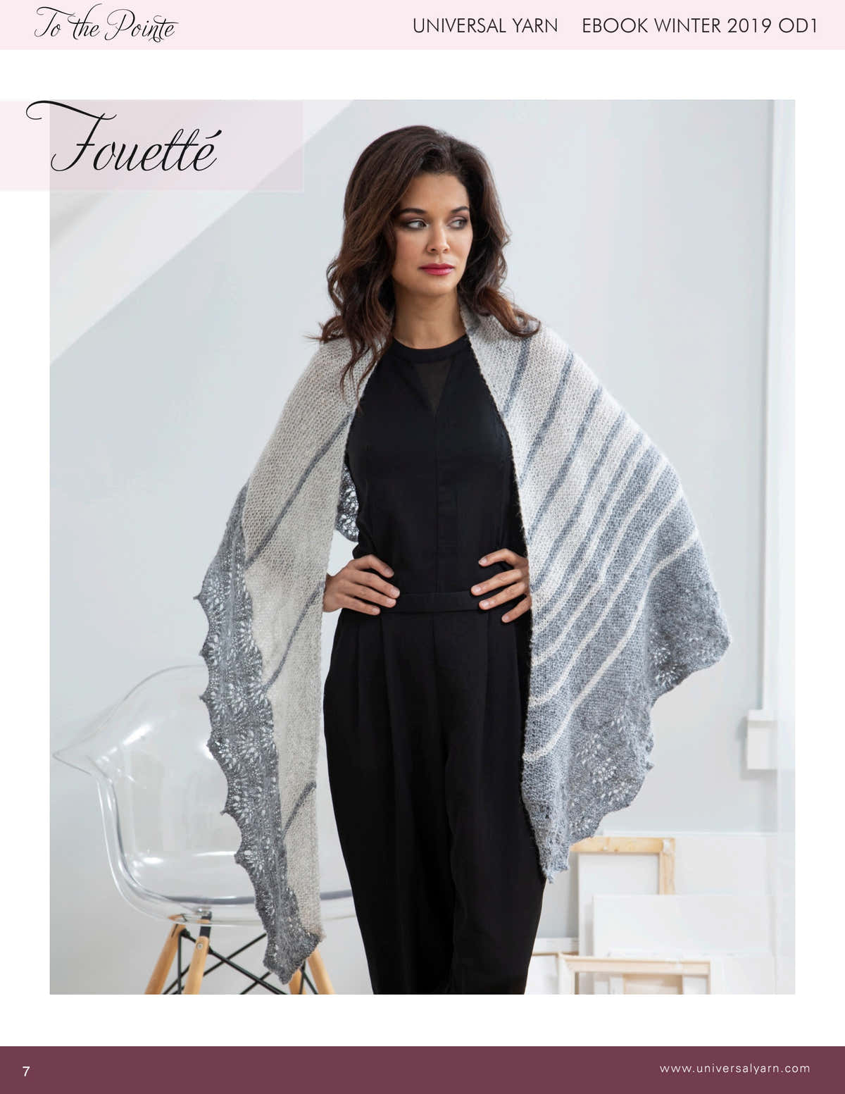 Universal Yarn Fouette Wrap Knitting Pattern