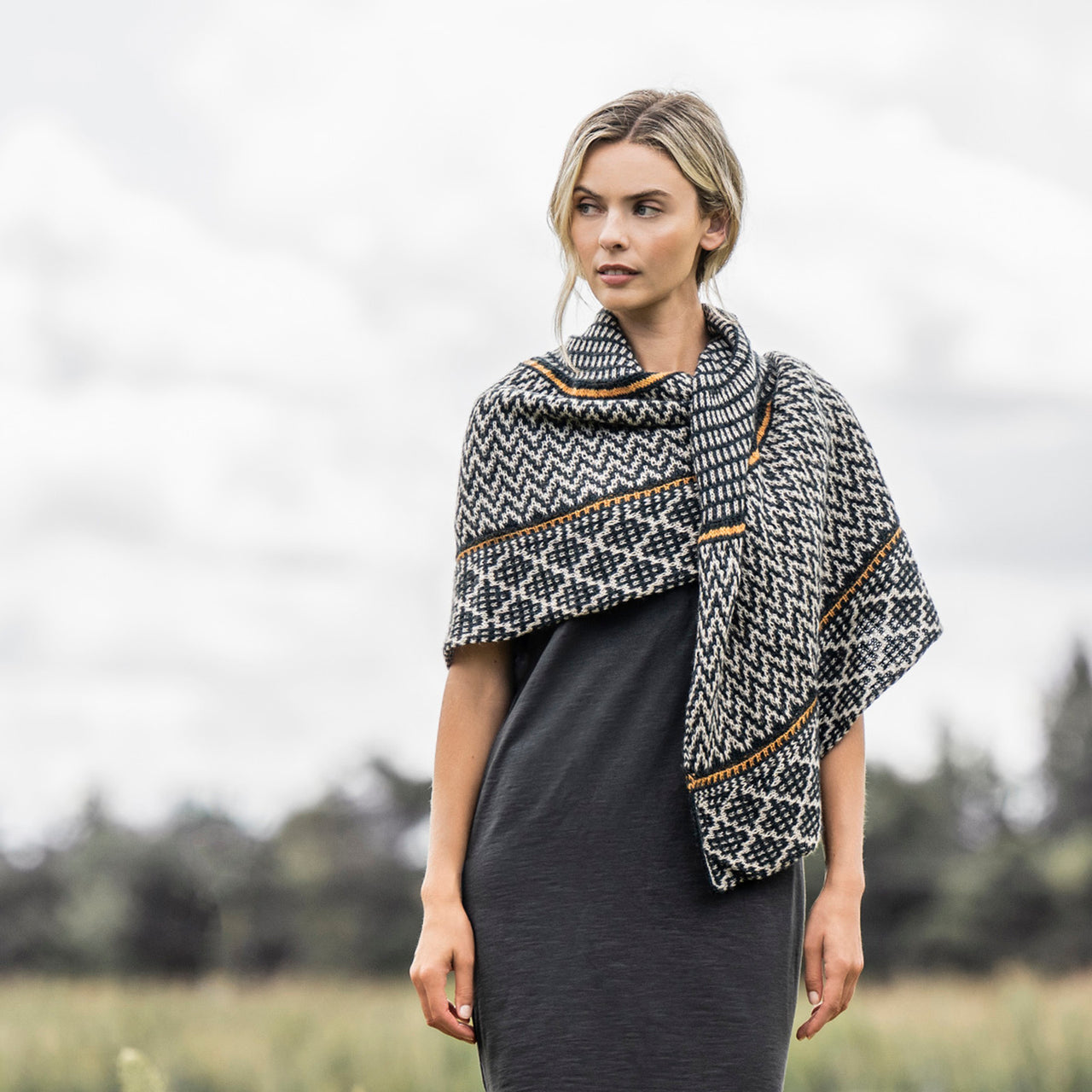 Blue Sky Fibers Tivoli Shawl Wrap Knitting Pattern