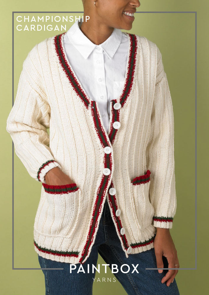 Paintbox Yarns Championship Cardigan Knitting Pattern