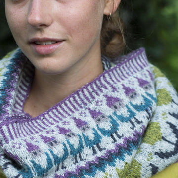 Gnome and Tulip Twisted Cowl
