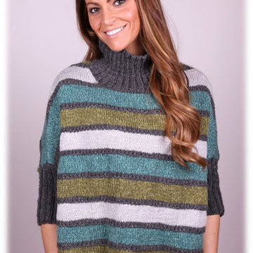 Striped Poncho Cape Knitting Pattern