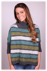 Striped Poncho Cape Knitting Pattern
