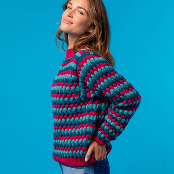 Paintbox Yarns Be Bold Bubble Stitch Sweater Knitting