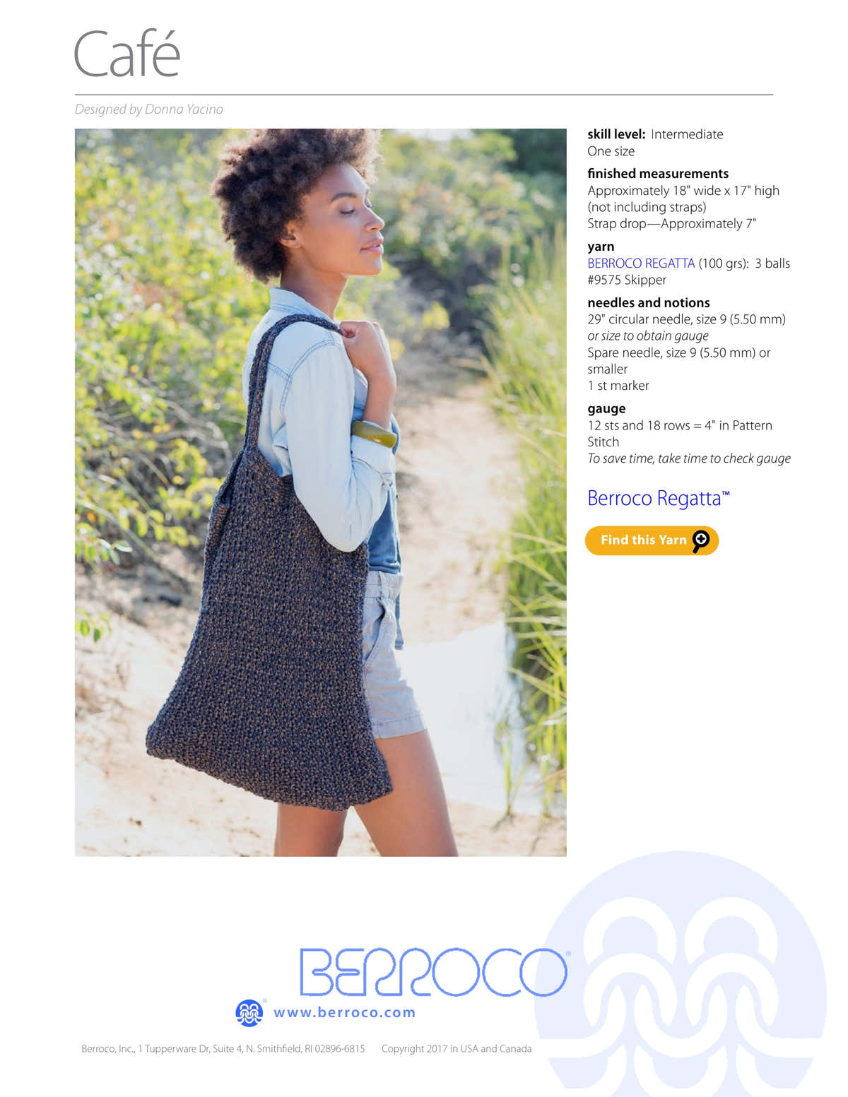 Berroco Caf? Bag Knitting Pattern