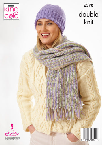 Hats and Scarves in King Cole Merino Blend DK - 6370 - Leaflet