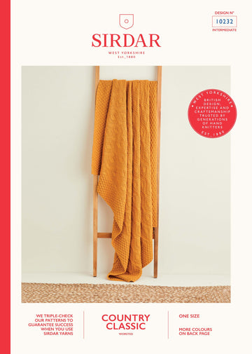 Sirdar 10232 Diamond Textured Blanket in Country Classic Worsted PDF