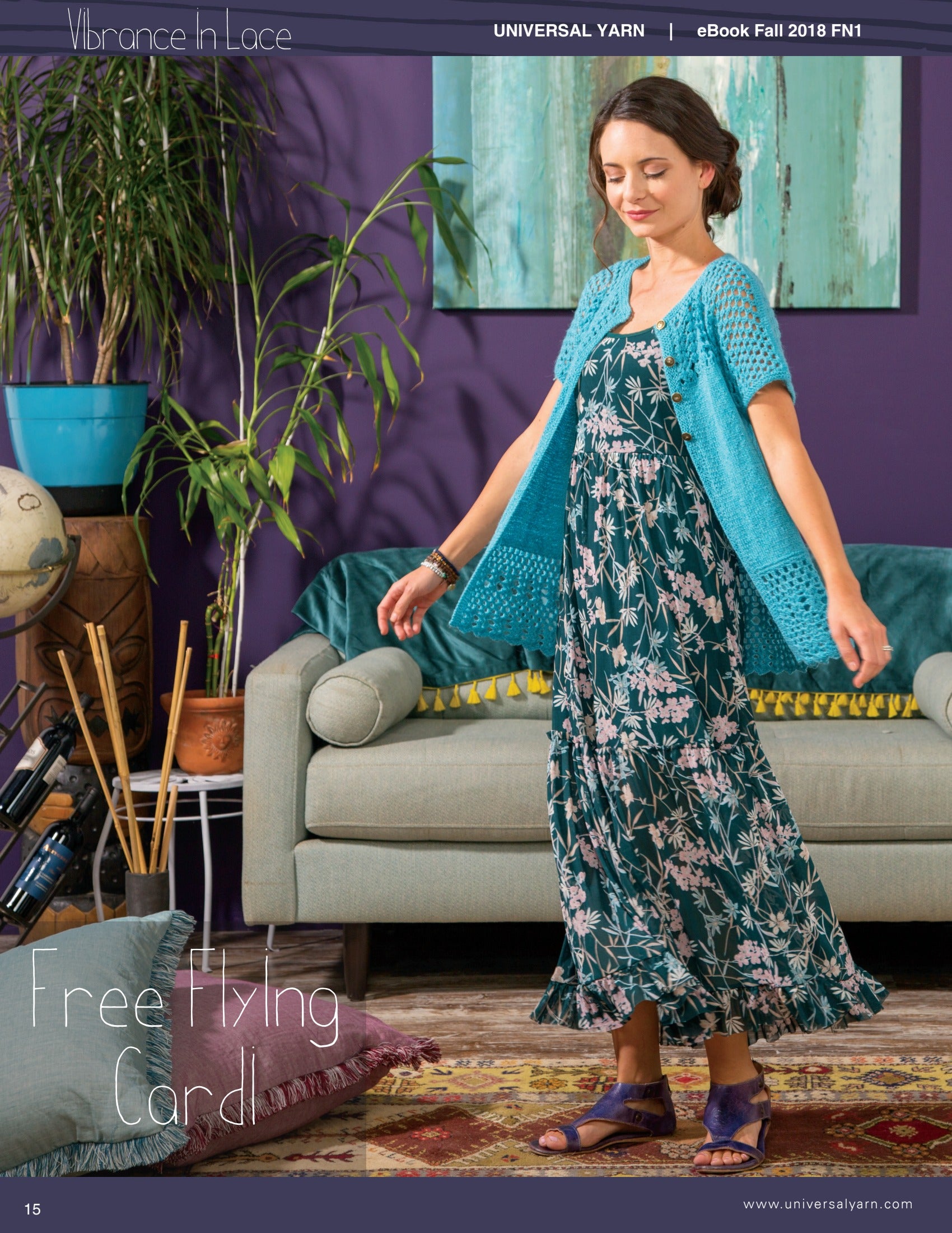 Universal Yarn Free Flying Cardi Cardigan Crochet Pattern