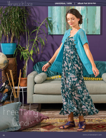 Universal Yarn Free Flying Cardi Cardigan Crochet Pattern