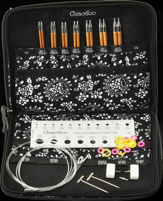 ChiaoGoo Spin 5" Tip Interchangeable Bamboo Knitting Needle Set - Large US 9 - US 15