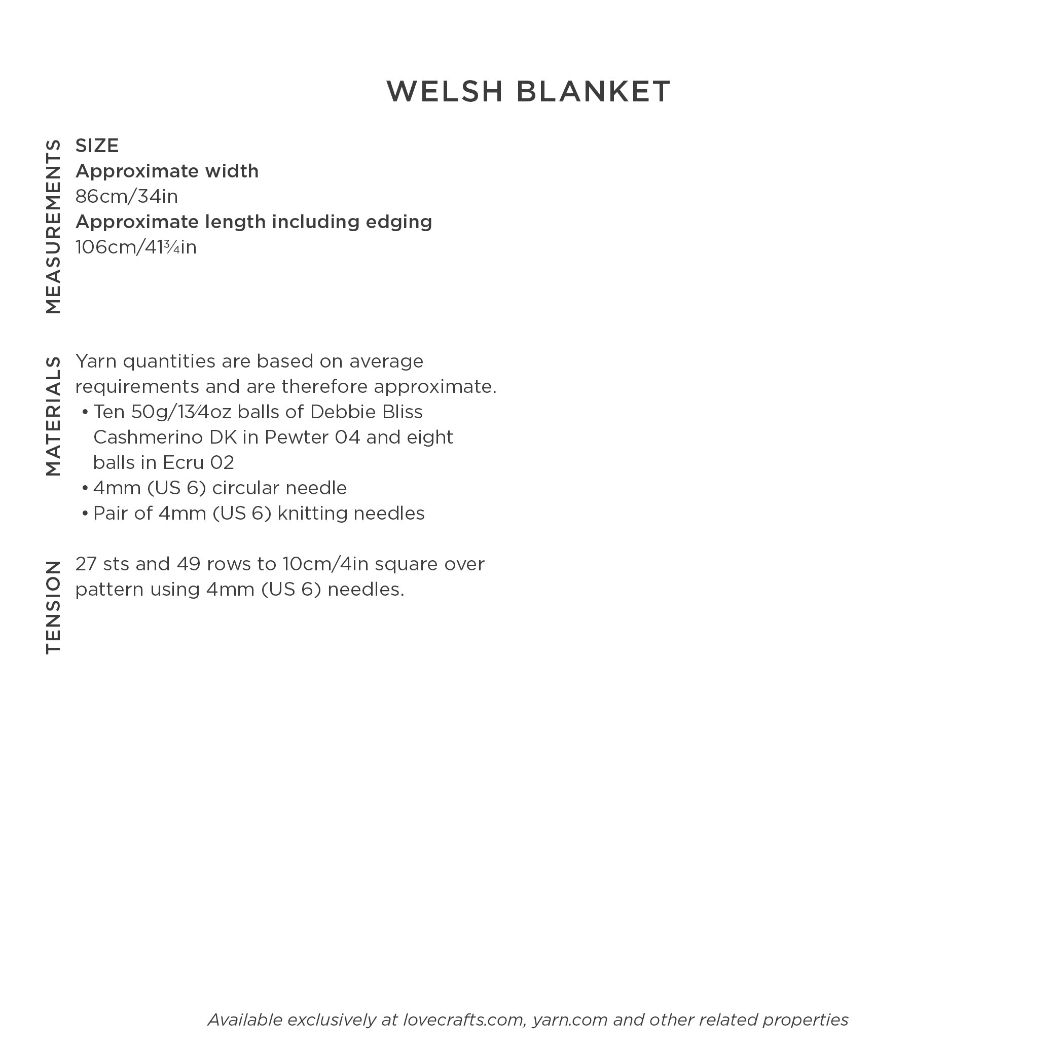 Debbie Bliss Welsh Blanket Knitting Pattern