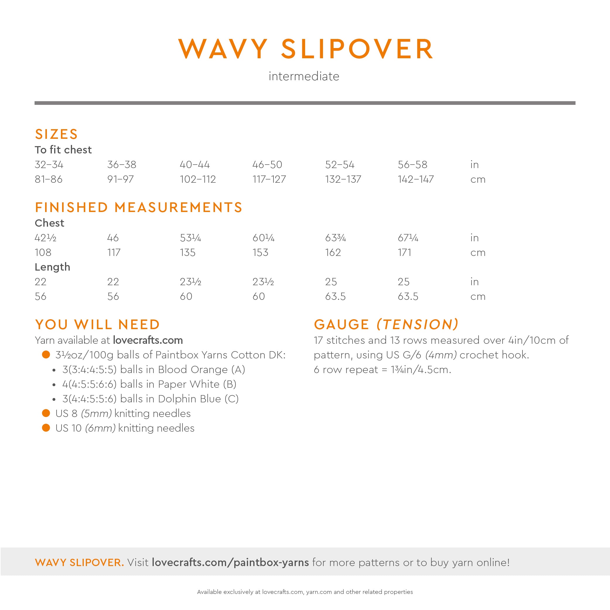 Paintbox Yarns Wavy Slipover Crochet Pattern